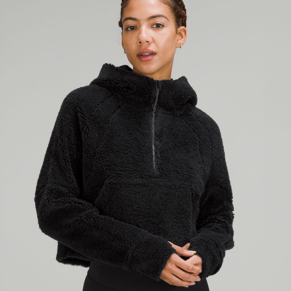 🍋Lululemon New Women's Scuba Oversized Half-zip Hoodie -  Black - Size M/L ✨